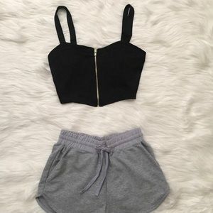 Crop top with zipper